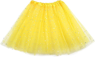 Tulle skirt with glitter stars XS-M, Available in several colors