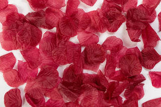 Wine red rose petals