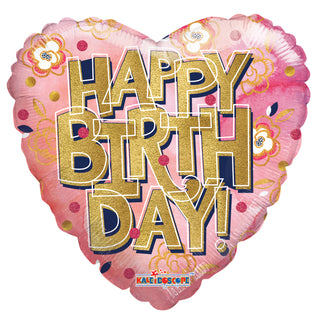 Happy Birthday Heliumballong Hjärta 46cm