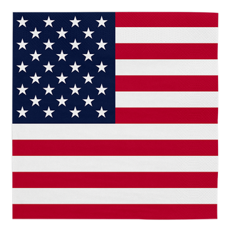 20 pappersservetter 3-lager 33x33 cm – USA-flagga