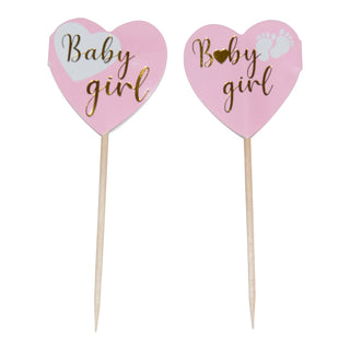 Tårtdekoration Baby Girl 10-pack