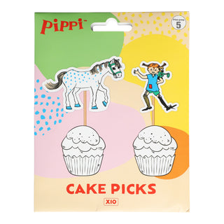 Pippi Långstrump Tårta och Cupcake Dekoration 10-pack