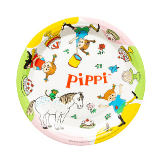 Papperstallrik Pippi Långstrump 23cm 8-pack