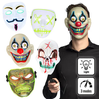 LED-mask Halloween Mixad 5-pack