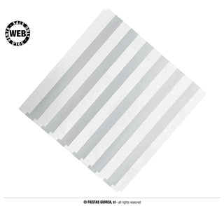 servetter silver randig 12-pack 33X33 cm