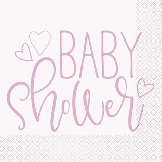 Baby shower rosa servetter
