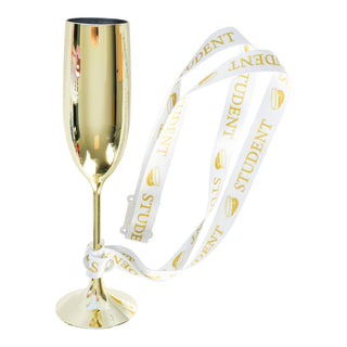 Champagneglas Guld m. Student Band