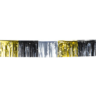 Metallic Fransgirlang Guld/Silver/Svart 6m