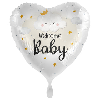 Welcome Baby Hjärta Babyshower 45x45cm