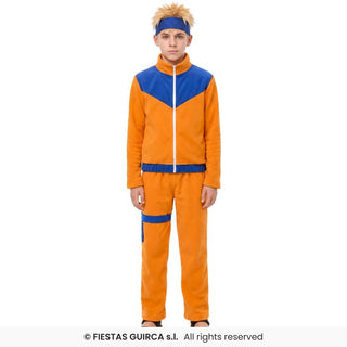 Orange ninja maskeraddräkt – tonåring, 14–16 år (171 cm)