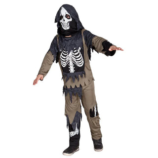 Zombieskelett maskeraddräkt – barn, 10–12 år