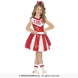 Röd paljettcheerleader maskeraddräkt – barn, 10–12 år (151 cm)