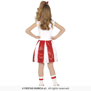 Röd paljettcheerleader maskeraddräkt – barn, 10–12 år (151 cm)