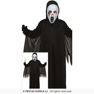 Spöklik lönnmördare maskeraddräkt – barn, 10–12 år (151 cm)