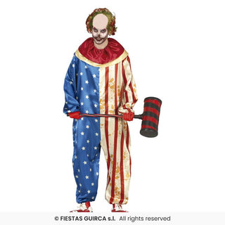 Patriot-clown maskeraddräkt – vuxen, storlek 52-54 (L)
