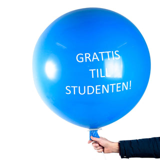 Jätteballong "Grattis till Studenten" Blå 90cm