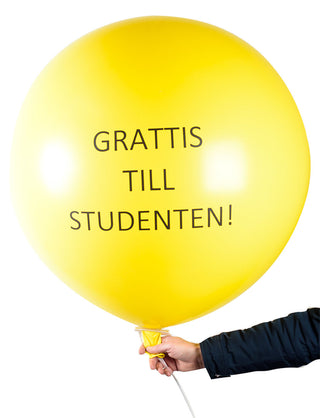 Jätteballong "Grattis till Studenten" Gul 90cm