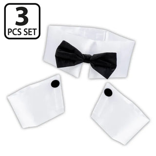 Stripperset (Krage med Fluga & 2 Manschetter)