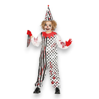 barn zombie clown dräkt 10-12år (144cm)