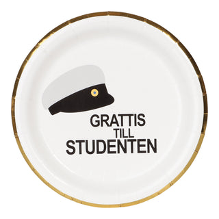 Student Papperstallrikar 23 cm 8-pack