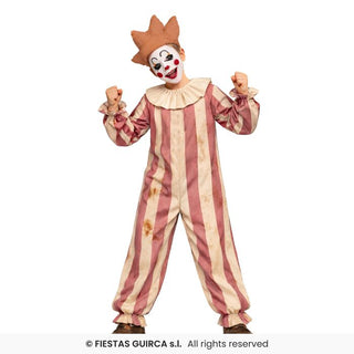 Vintage cirkusclown maskeraddräkt – barn, 10–12 år (151 cm)