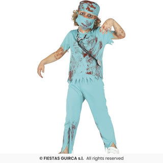 Zombiekirurg maskeraddräkt – barn, 7-9 år (137 cm)