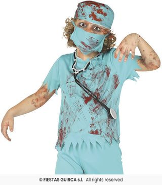 Zombiekirurg maskeraddräkt – barn, 7-9 år (137 cm)