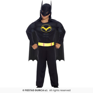 Svart hjälte maskeraddräkt – barn, 5-6 år (123 cm)