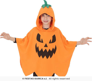 Pumpaponcho maskeraddräkt – barn, 7-9 år (137 cm)