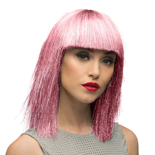 Peruk Crazy rosa (silver tinsel)