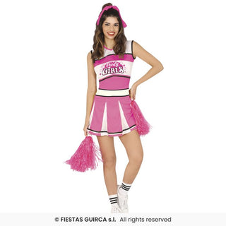 Rosa cheerleader maskeraddräkt – vuxen, storlek 36-38 (S)