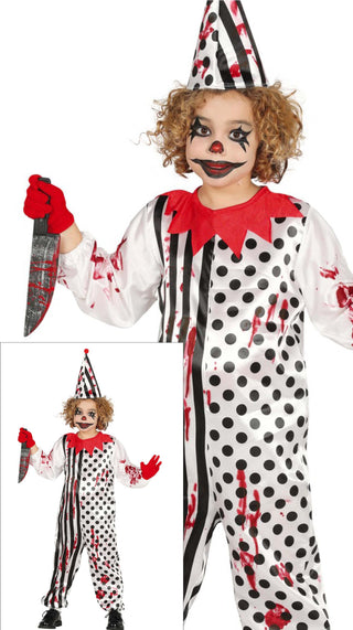 barn zombie clown dräkt 10-12år (144cm)