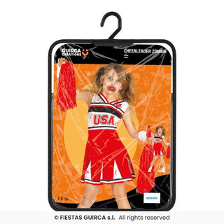 Zombie-cheerleader maskeraddräkt – barn, 10-12 år (151 cm)