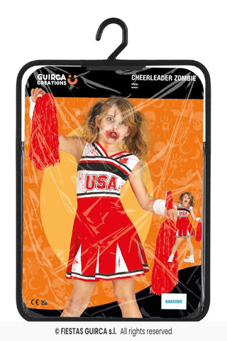 Zombie-cheerleader maskeraddräkt – barn, 7-9 år (137 cm)