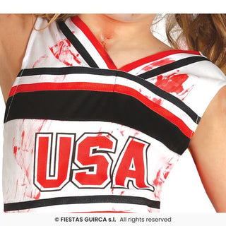 Zombie-cheerleader maskeraddräkt – barn, 10-12 år (151 cm)