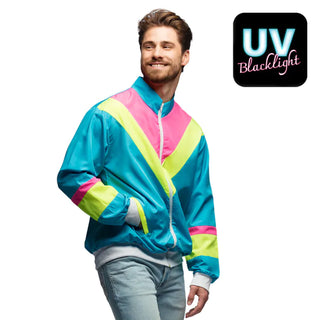 Herr Träningsjacka Retro Dude neonblå UV (S)