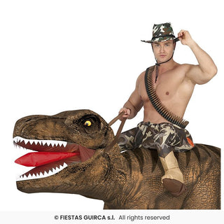 Uppblåsbar dräkt, ridande dinosaurie