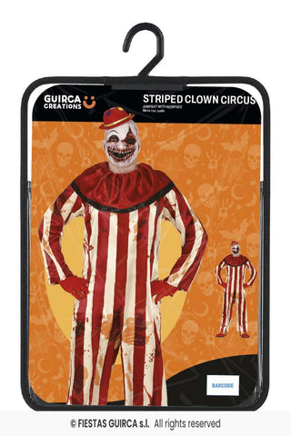 Randig clown maskeraddräkt – vuxen, storlek 52-54 (L)