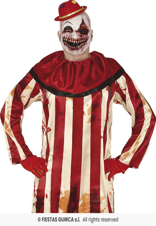 Randig clown maskeraddräkt – vuxen, storlek 52-54 (L)