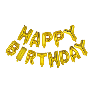 Folieballong Text 16" "Happy Birthday" Guld