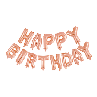 Folieballong Text 16" "Happy Birthday" Rosé Guld