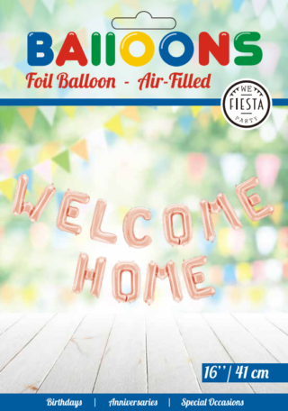 welcome home balloon garland rose