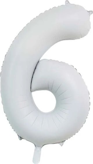 Siffer Heliumballong 86cm Matt Vit