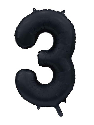 Siffer Heliumballong 86cm Matt Svart