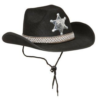 Cowboy hatt svart med Sheriff