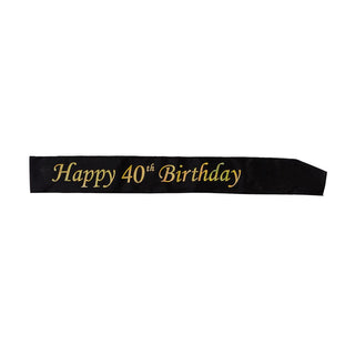 Ordensband Happy 40th Birthday Svart