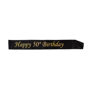 Ordensband Happy 50th Birthday Svart