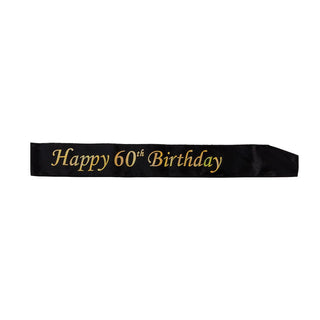 Ordensband Happy 60th Birthday Svart