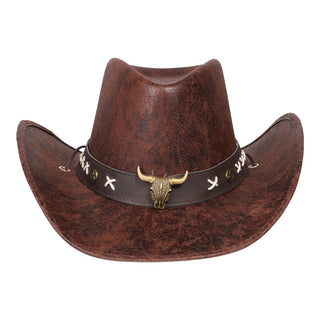 Brun Cowboy Hatt Läderimitation
