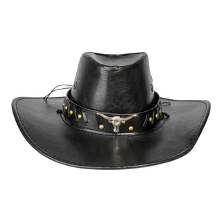Svart Cowboy Hatt Läderimitation